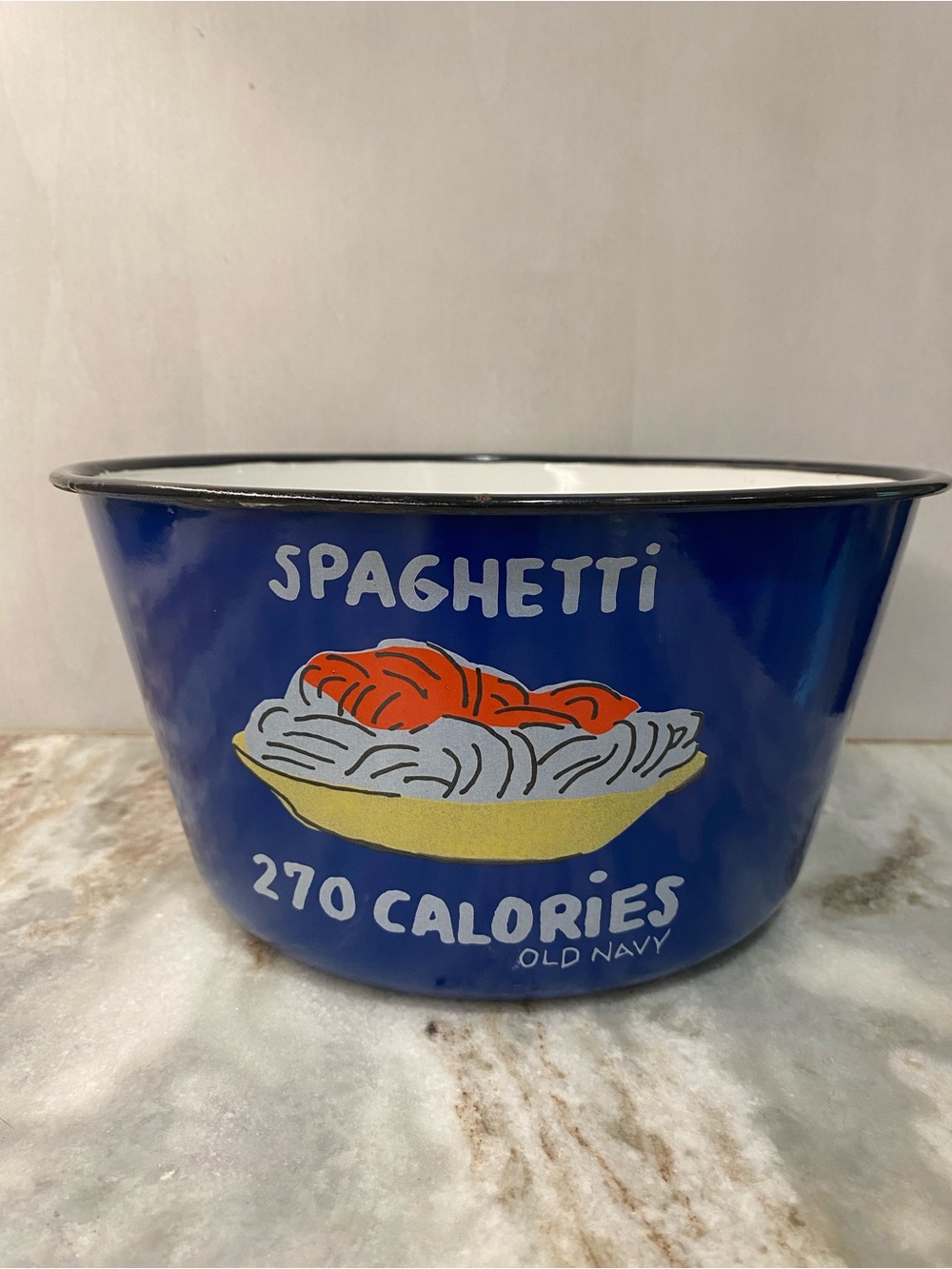 Vintage Old Navy Pop Art Enamel Spaghetti Bowl